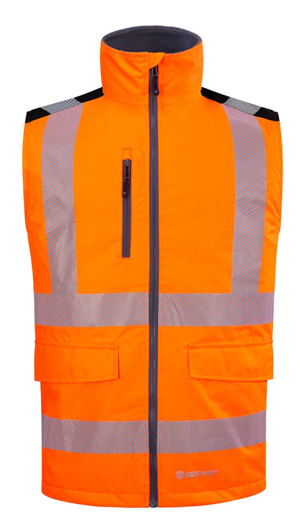 Mens Two-Tone Bodywarmer Orange / Black