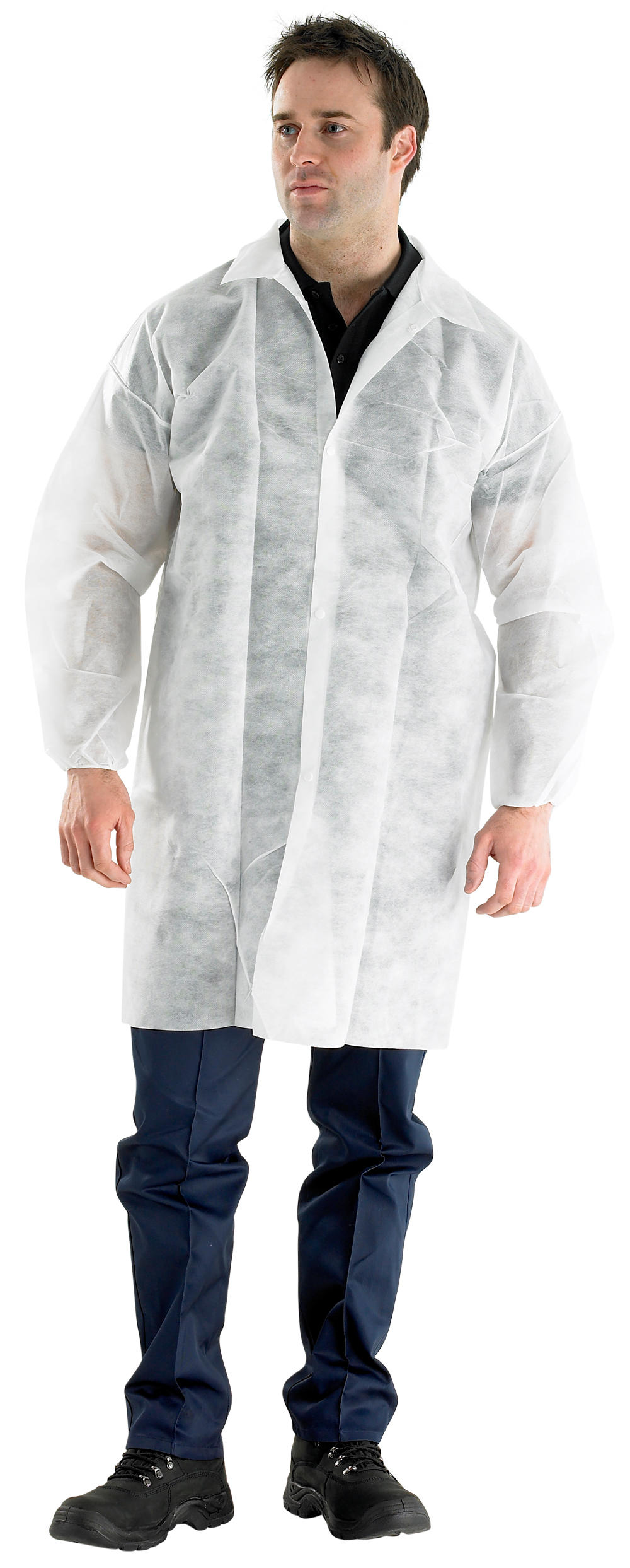 Beeswift Polyprop Disposable Visitors Coat White