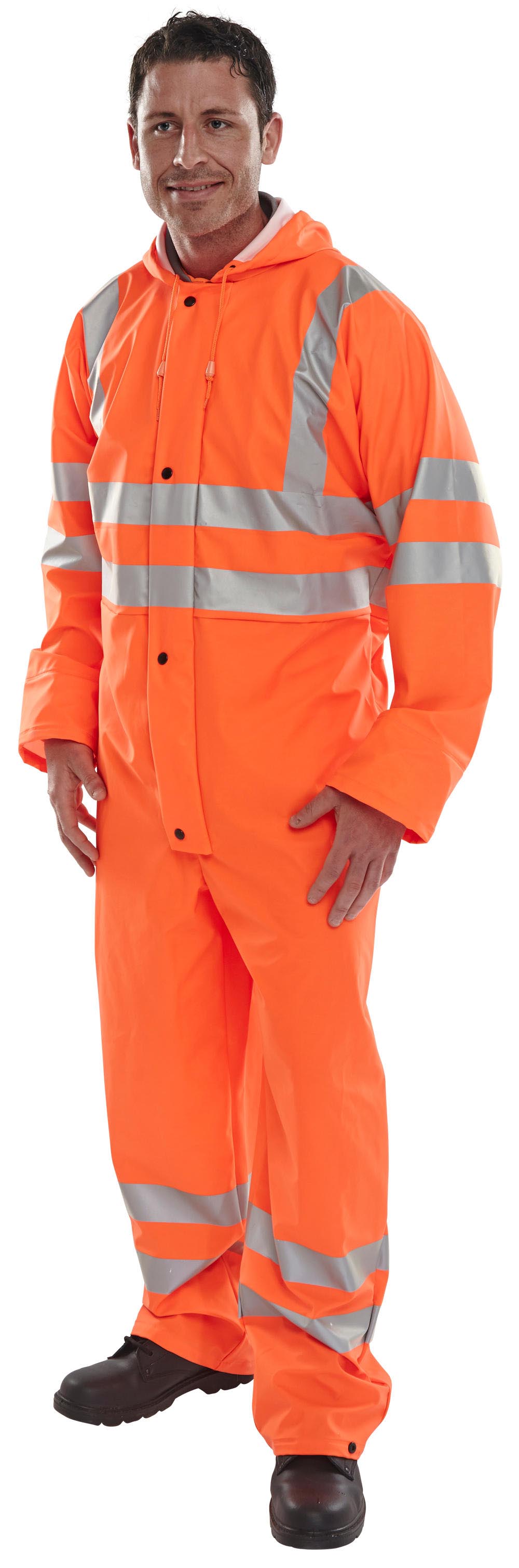 Beeswift Hi-Vis Pu Breathable Coverall Orange