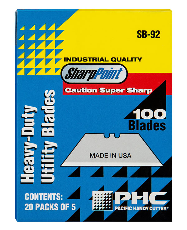 Phc Standard Utility Knife Blades 100 Blades Chrome
