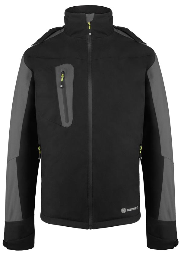 Beeswift Padded Rain Jacket Black/Grey