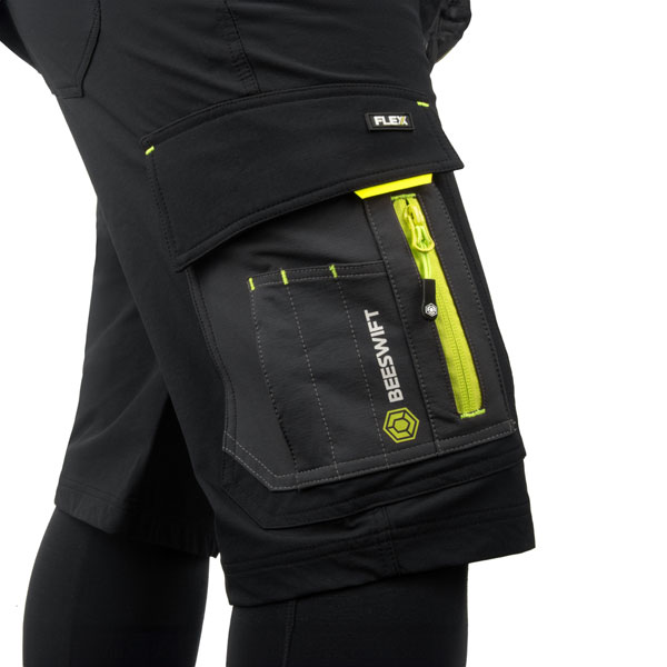 Beeswift Flex Workwear Shorts Black/Grey