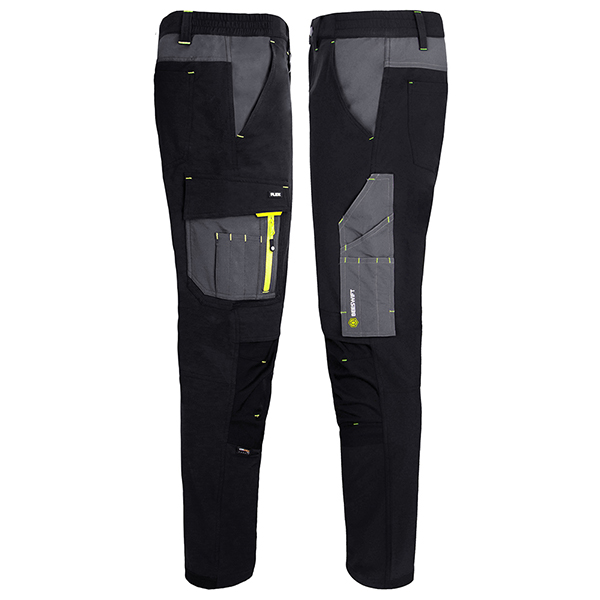Beeswift Flex Workwear Trousers Black/Grey