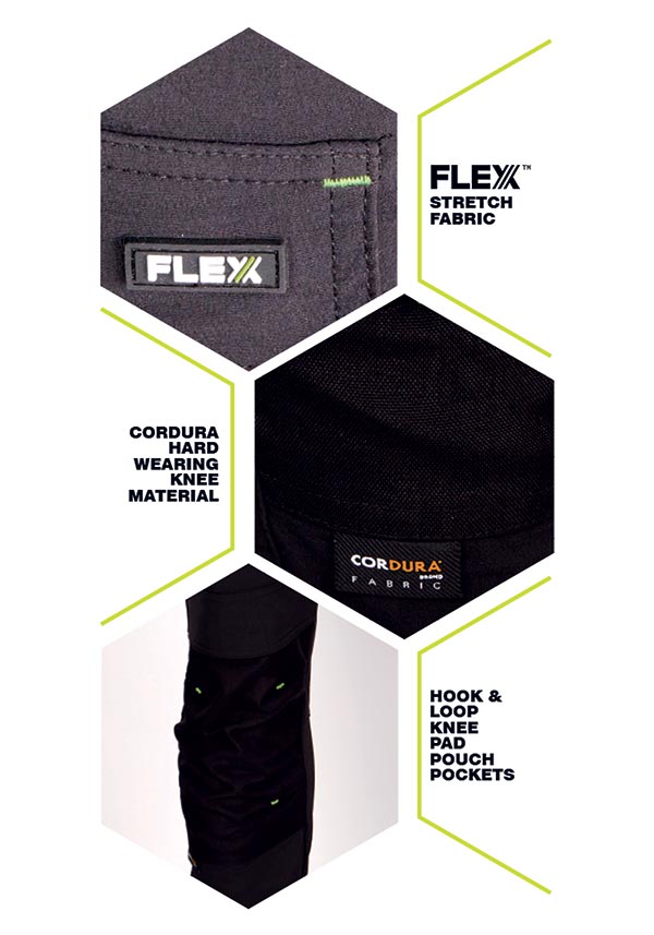 Beeswift Flex Workwear Trousers Black/Grey