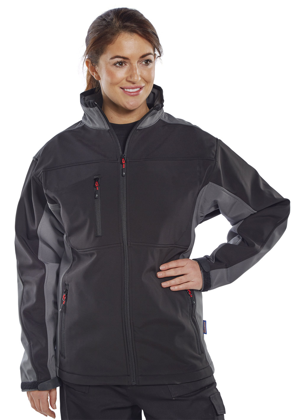 Beeswift Two-Tone Soft Shell Jacket Black/Grey