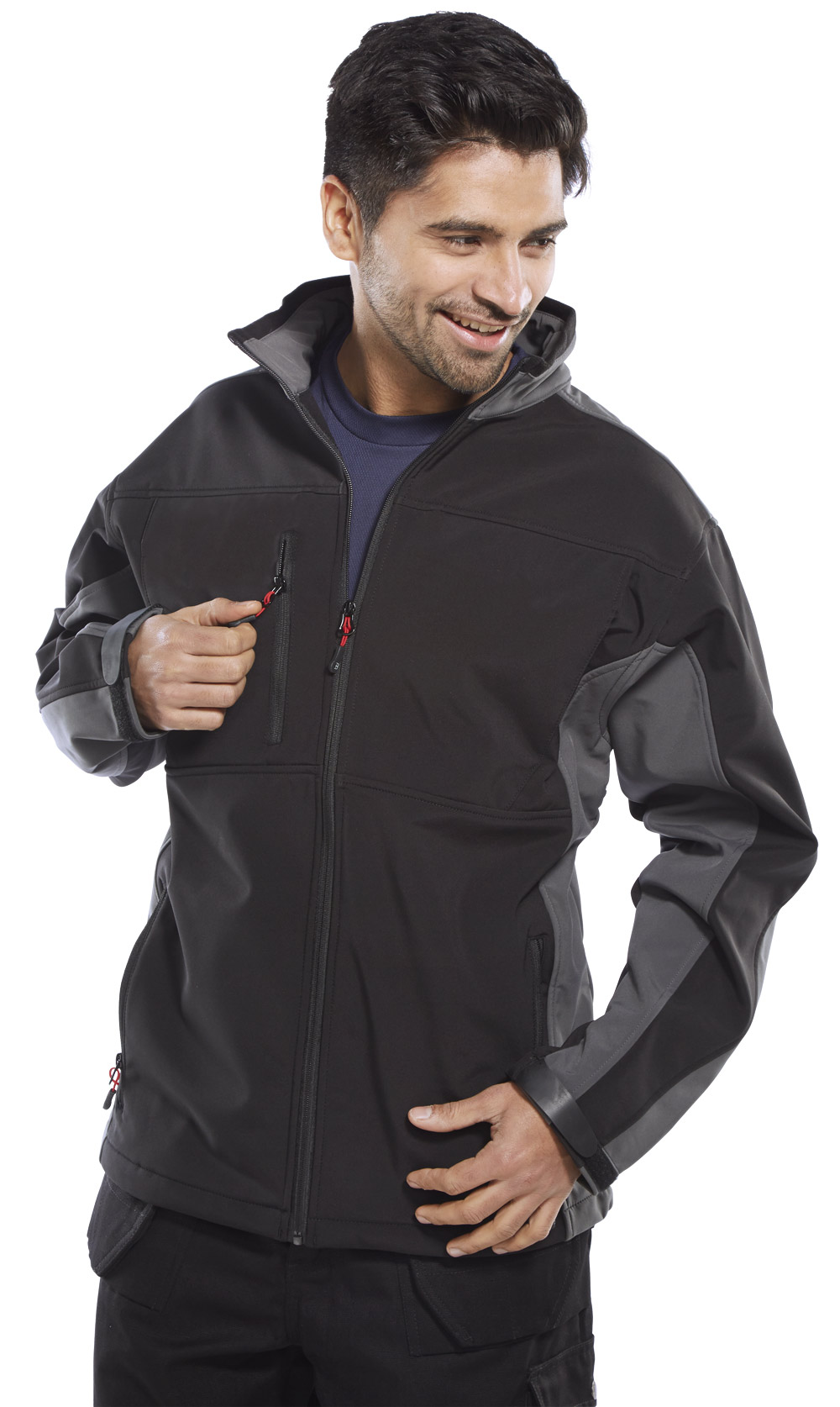 Beeswift Two-Tone Soft Shell Jacket Black/Grey