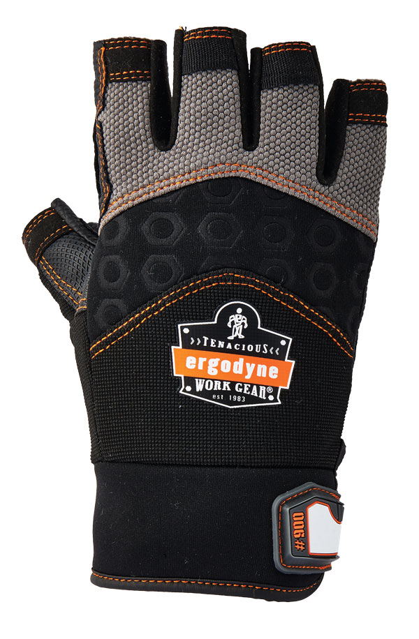 Ergodyne Impact Fingerless Glove Black/Grey