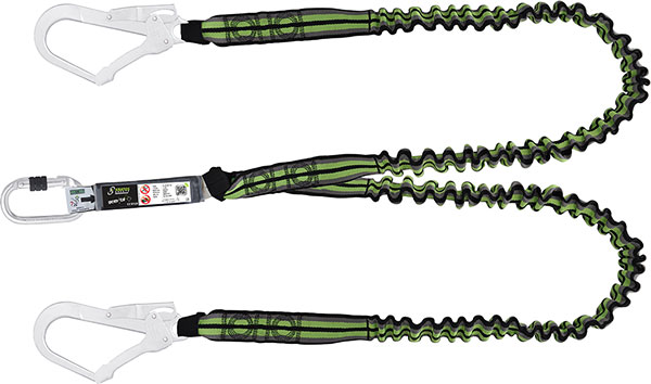 Kratos 1.5Mtr Lanyard Shock Absorber Black/Green