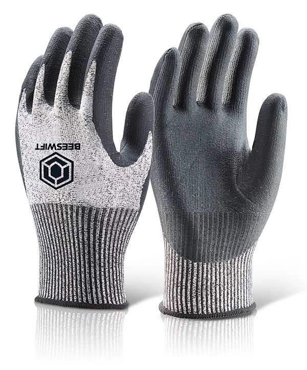 Beeswift Micro Foam Nitrile Cut Level B Gloves Black Beeswift Micro Foam Nitrile Cut Level B Gloves Black