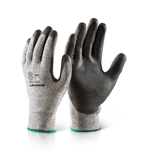 Beeswift Pu Coated Cut Level 5 Gloves Black Beeswift Pu Coated Cut Level 5 Gloves Black