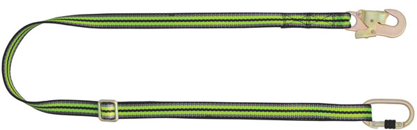 Kratos 2Mtr Adjustable Webbing Lanyard Black/Green
