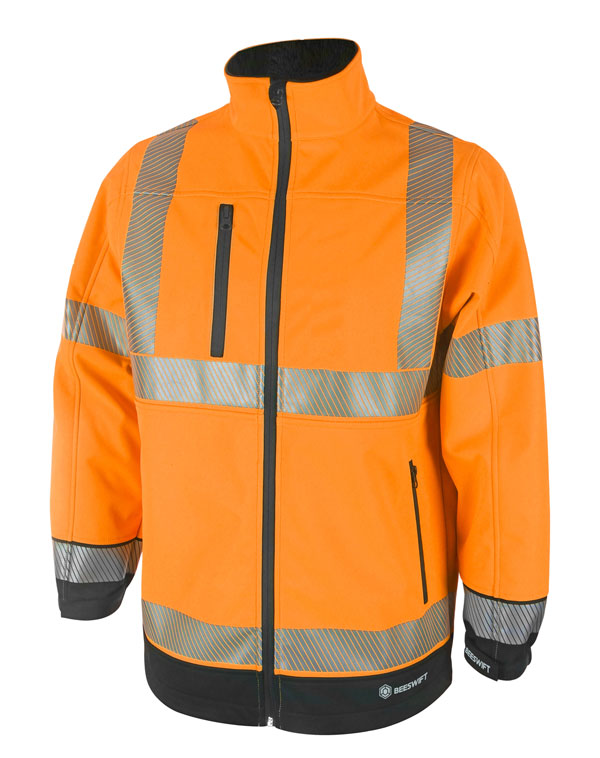 Beeswift Deltic Hi-Vis Two-Tone Soft Shell Jacket Orange / Black