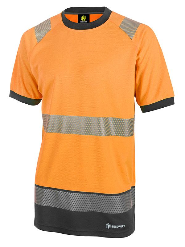 Beeswift Deltic Hi-Vis Two-Tone Short Sleeve T-Shirt Orange / Black Beeswift Deltic Hi-Vis Two-Tone Short Sleeve T-Shirt Orange / Black
