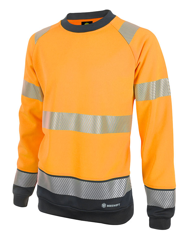 Beeswift Deltic Hi-Vis Two-Tone Sweatshirt Orange / Black Beeswift Deltic Hi-Vis Two-Tone Sweatshirt Orange / Black