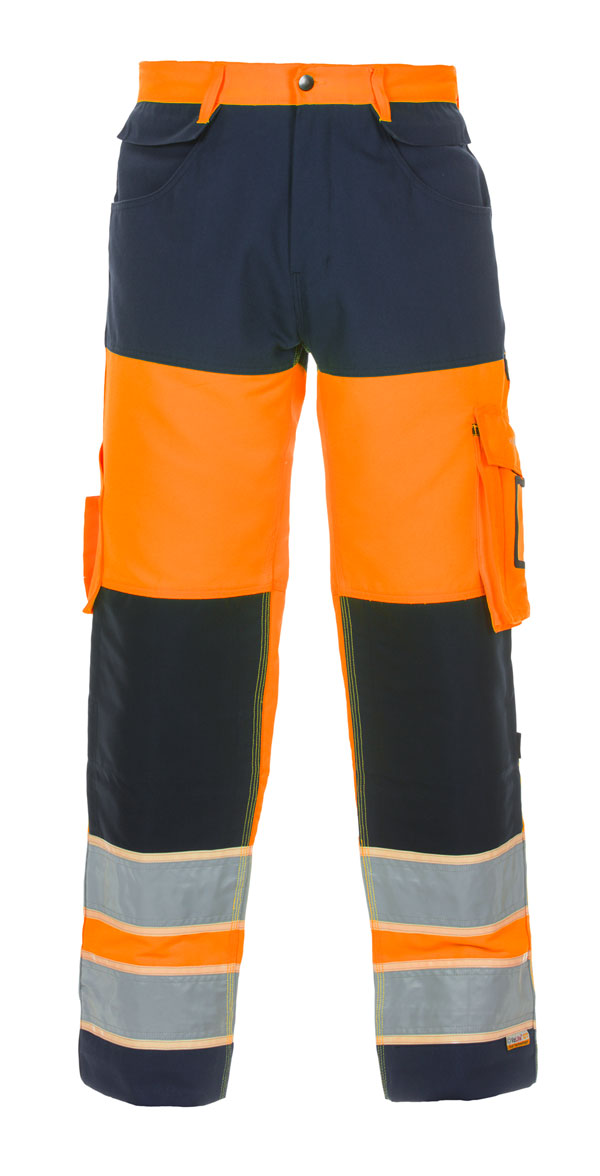 Hydrowear Idstein Hi-Vis Gid Two Tone Trousers Orange / Navy