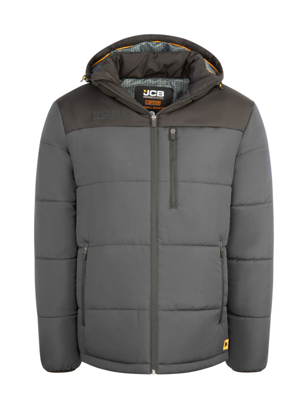 Jcb Workwear Unisex Padded Jacket Grey / Black