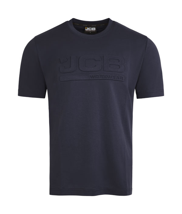 Jcb Workwear Unisex 3D Embossed T-Shirt Navy Blue