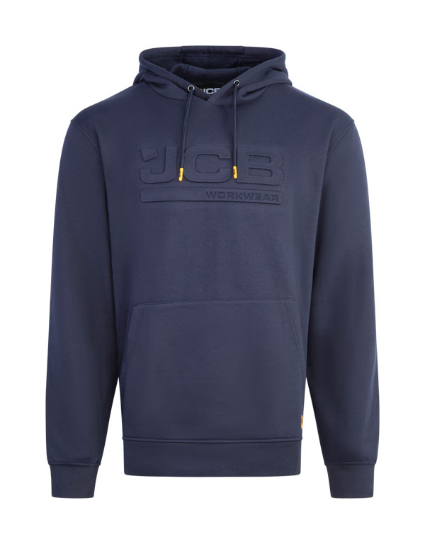 Jcb Workwear Unisex Embossed Hoody Navy Blue
