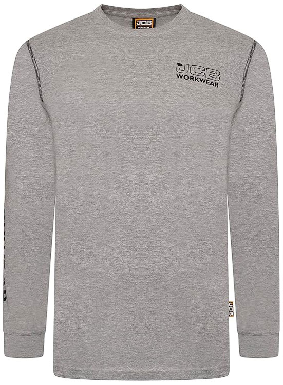 Jcb Workwear Banner Long Sleeve T-Shirt Grey Jcb Workwear Banner Long Sleeve T-Shirt Grey
