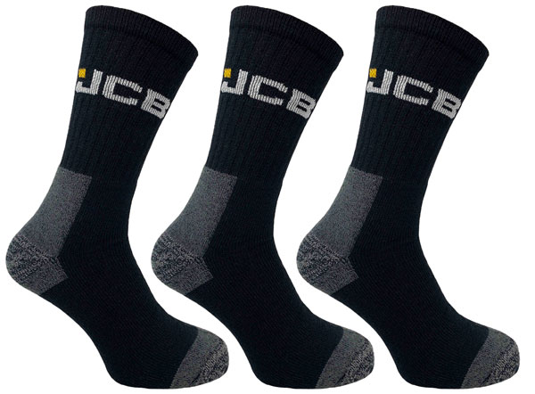 Jcb Workwear Work Socks With Added Elastane Black