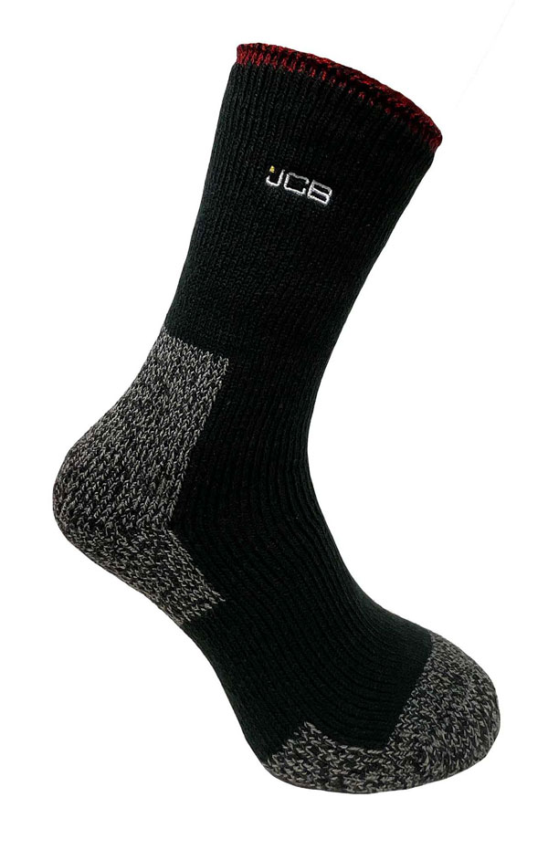 Jcb Workwear Thermasocks With Extended Achilles Black/Grey