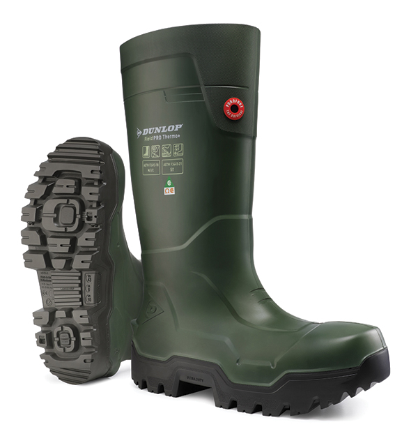 Dunlop Purofort Fieldpro Thermo+ Full Safety Wellington Green