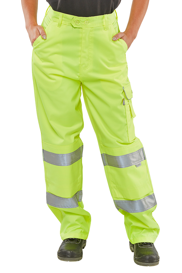 Beeswift Ladies Hi-Vis Trousers Saturn Yellow