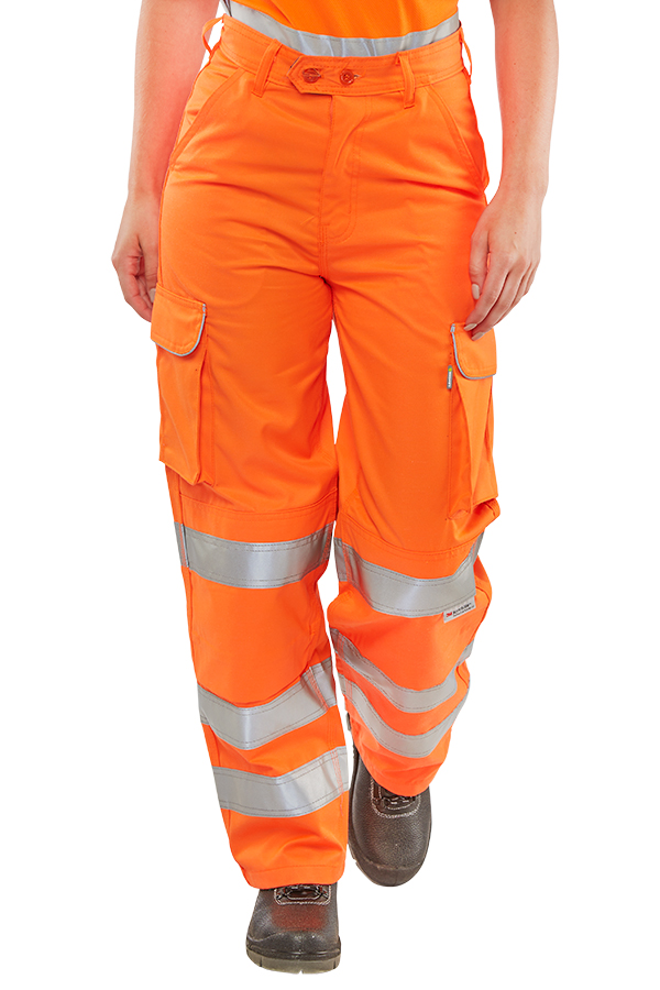 Beeswift Ladies Hi-Vis Rail Spec Trousers Orange Beeswift Ladies Hi-Vis Rail Spec Trousers Orange