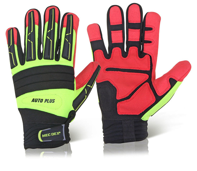Mecdex Auto Plus Mechanics Gloves SaturnYellow/Black
