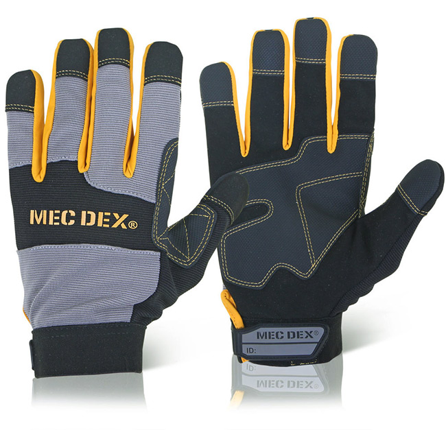 Mecdex Work Passion Impact Mechanics Gloves Black/Grey