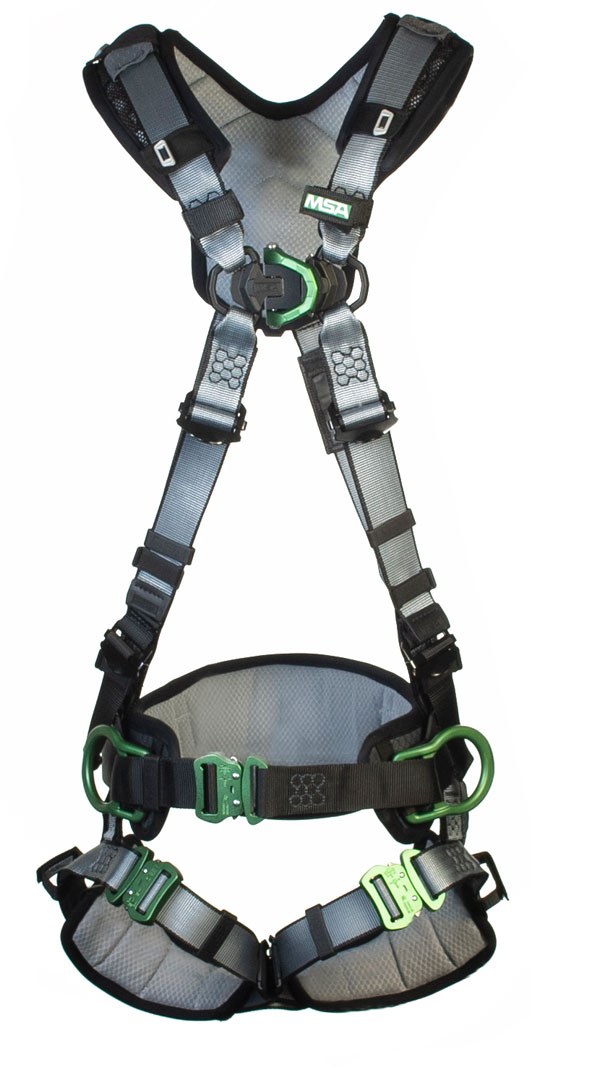 Msa Xl V-Fit Back/Chest/Hip D-Ring Bayonet Harness W/ W Belt Black