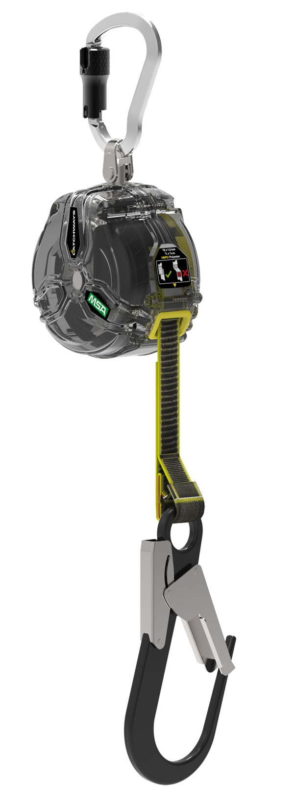 Msa V-Tec 3 Meter Personal Fall Limiter With S-Hook And Tl Carabiner Chrome