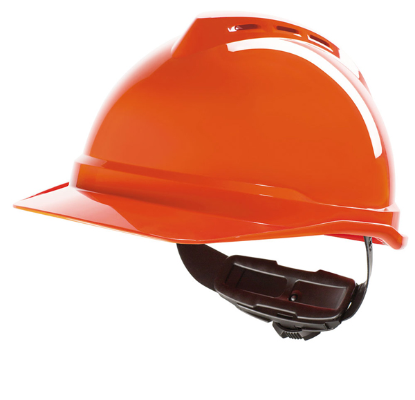 Msa V-Gard 500 Vented Safety Helmet Hi Vis Orange