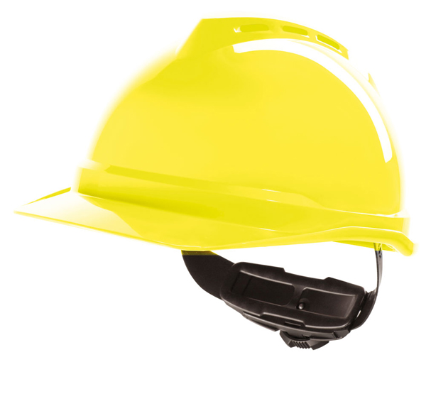 Msa V-Gard 500 Vented Safety Helmet Hi Vis Yellow Msa V-Gard 500 Vented Safety Helmet Hi Vis Yellow
