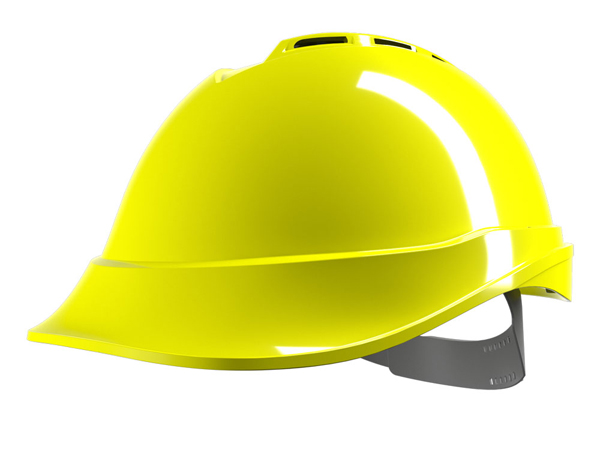 Msa V-Gard 200 Vented Safety Helmet Hi Vis Yellow