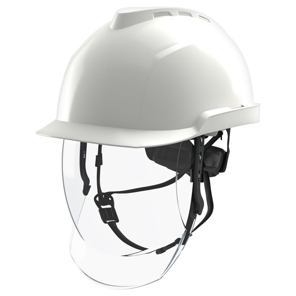 Msa V-Gard 950 Electrician Safety Helmet With Face Shield White Msa V-Gard 950 Electrician Safety Helmet With Face Shield White