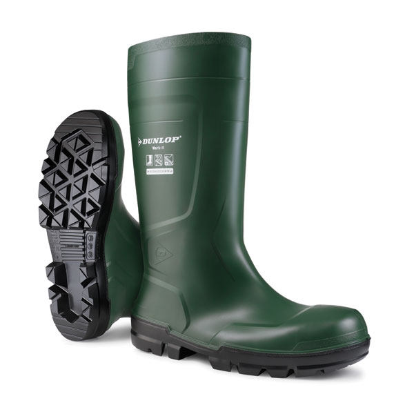 Dunlop Work-It Full Safety Pvc Wellingtons Green Dunlop Work-It Full Safety Pvc Wellingtons Green