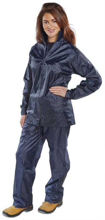 Beeswift Nylon Weatherproof Suit Navy Blue Beeswift Nylon Weatherproof Suit Navy Blue