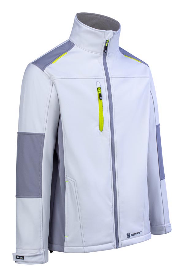 Beeswift Flex Softshell Jacket White/Grey