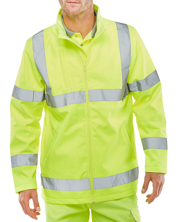 Beeswift Hi-Vis Soft Shell Lightweight Jacket Saturn Yellow