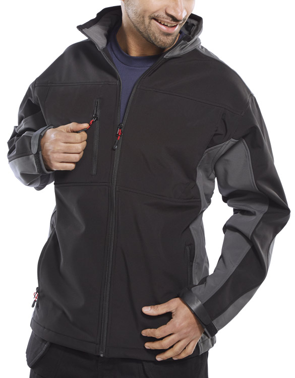 Beeswift Two-Tone Soft Shell Jacket Black/Grey Beeswift Two-Tone Soft Shell Jacket Black/Grey
