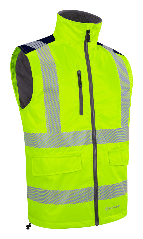 Mens Two-Tone Bodywarmer Saturn Yellow / Navy