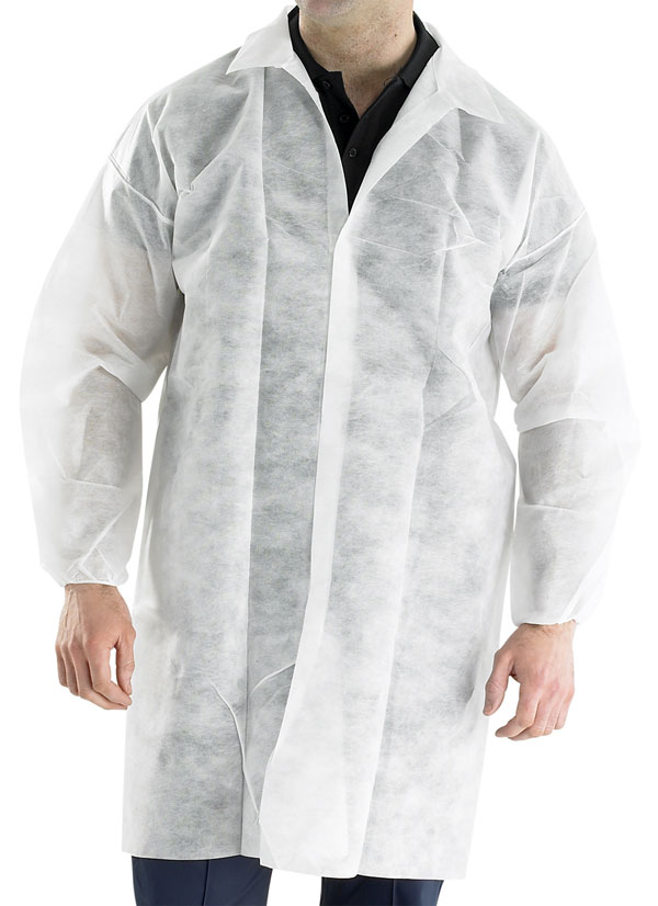 Beeswift Polyprop Disposable Visitors Coat White