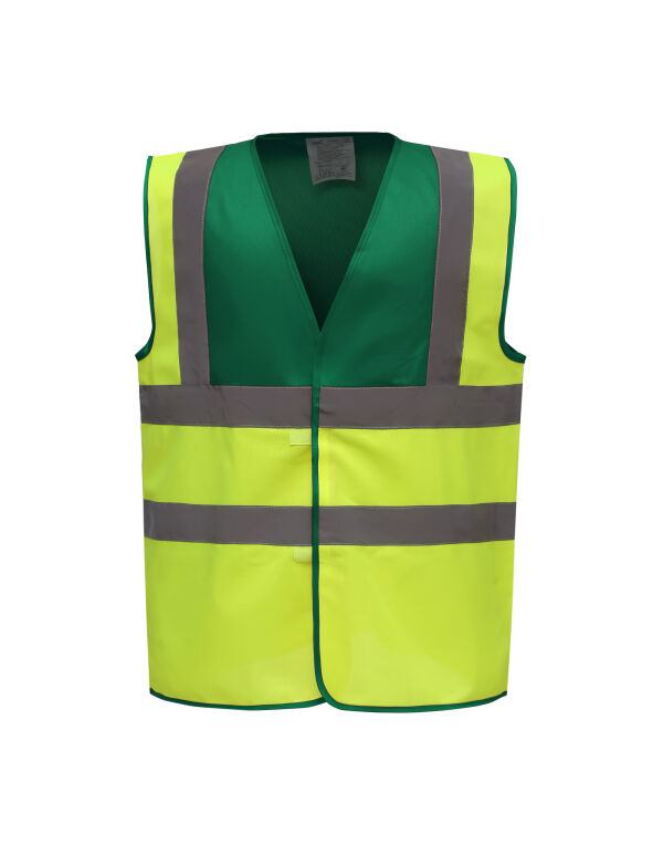 HVW100TT Yoko Two Tone Class 1 Waistcoat Hi Vis Yellow/Green