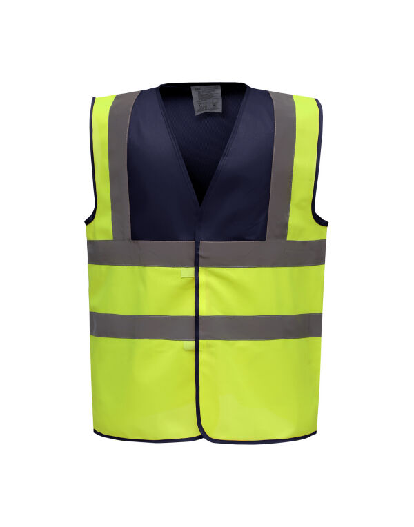 HVW100TT Yoko Two Tone Class 1 Waistcoat Navy/Hi-Vis Yellow