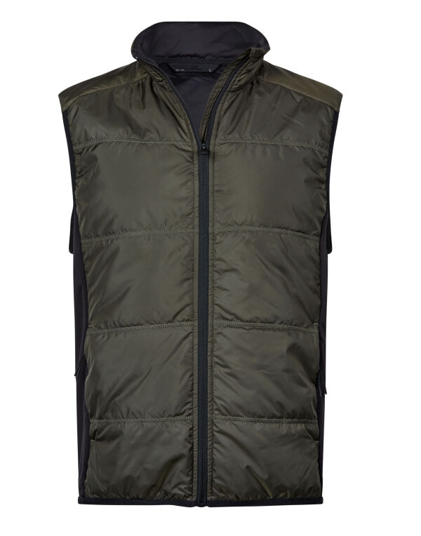 TJ9114 Tee Jays Hybrid-Stretch Bodywarmer Deep Green/ Black