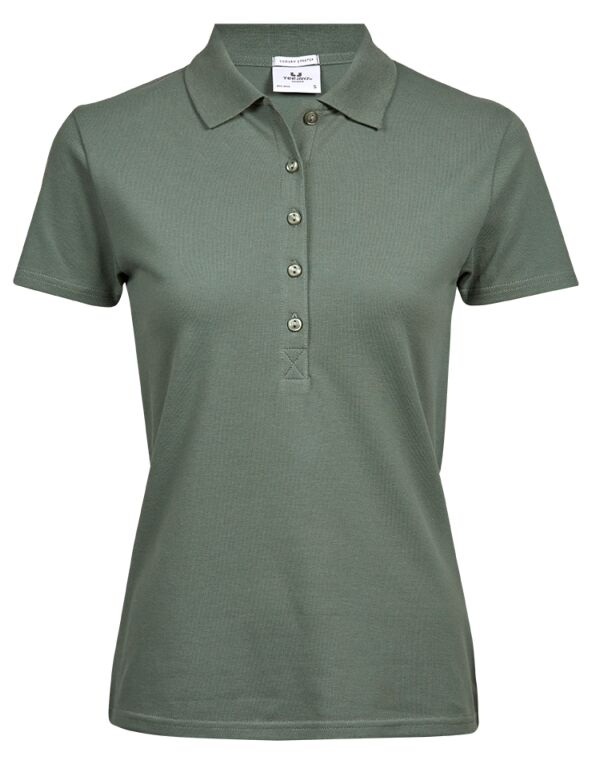 TJ145 Tee Jays Ladies’ Luxury Stretch Polo Leaf Green TJ145 Tee Jays Ladies’ Luxury Stretch Polo Leaf Green