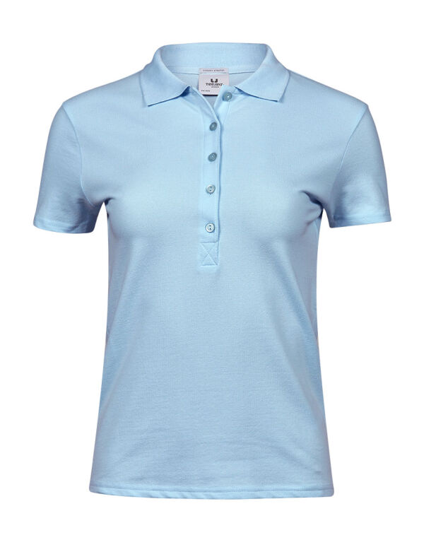 TJ145 Tee Jays Ladies’ Luxury Stretch Polo Light Blue TJ145 Tee Jays Ladies’ Luxury Stretch Polo Light Blue