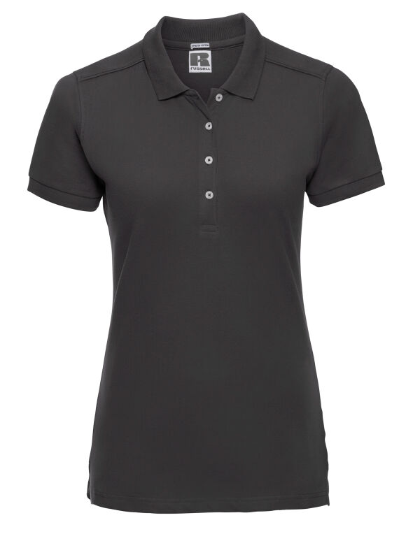 566F Black Ladies’ Fitted Stretch Polo