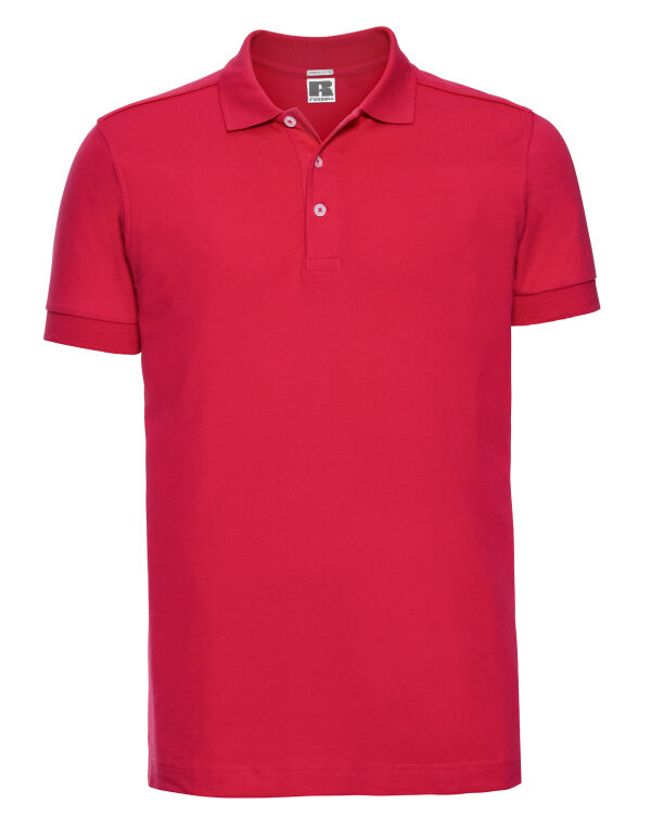 566M Russell Men’s Fitted Stretch Polo Classic Red